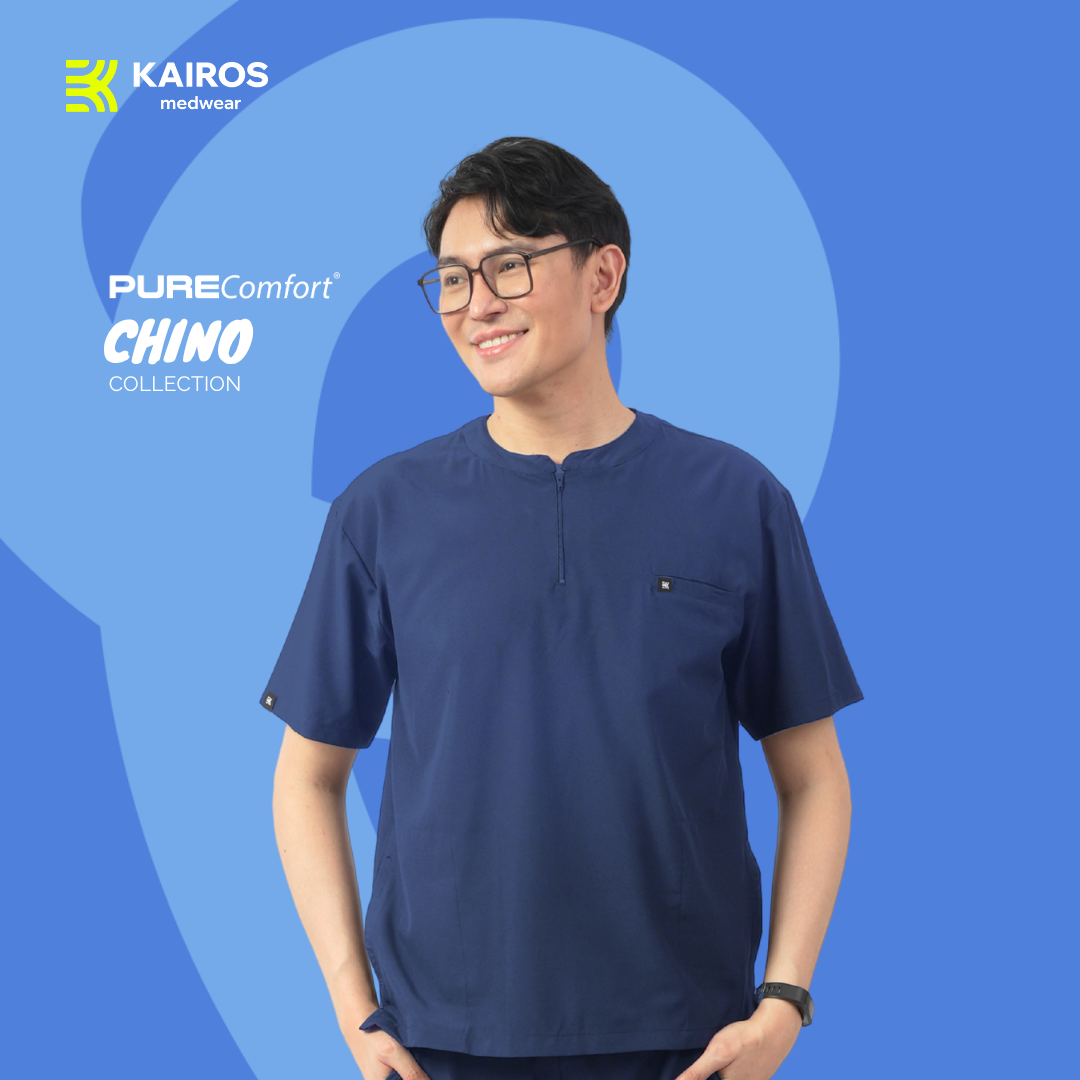 Male Scrubs Top | Chino Collar | Kairos PureComfort