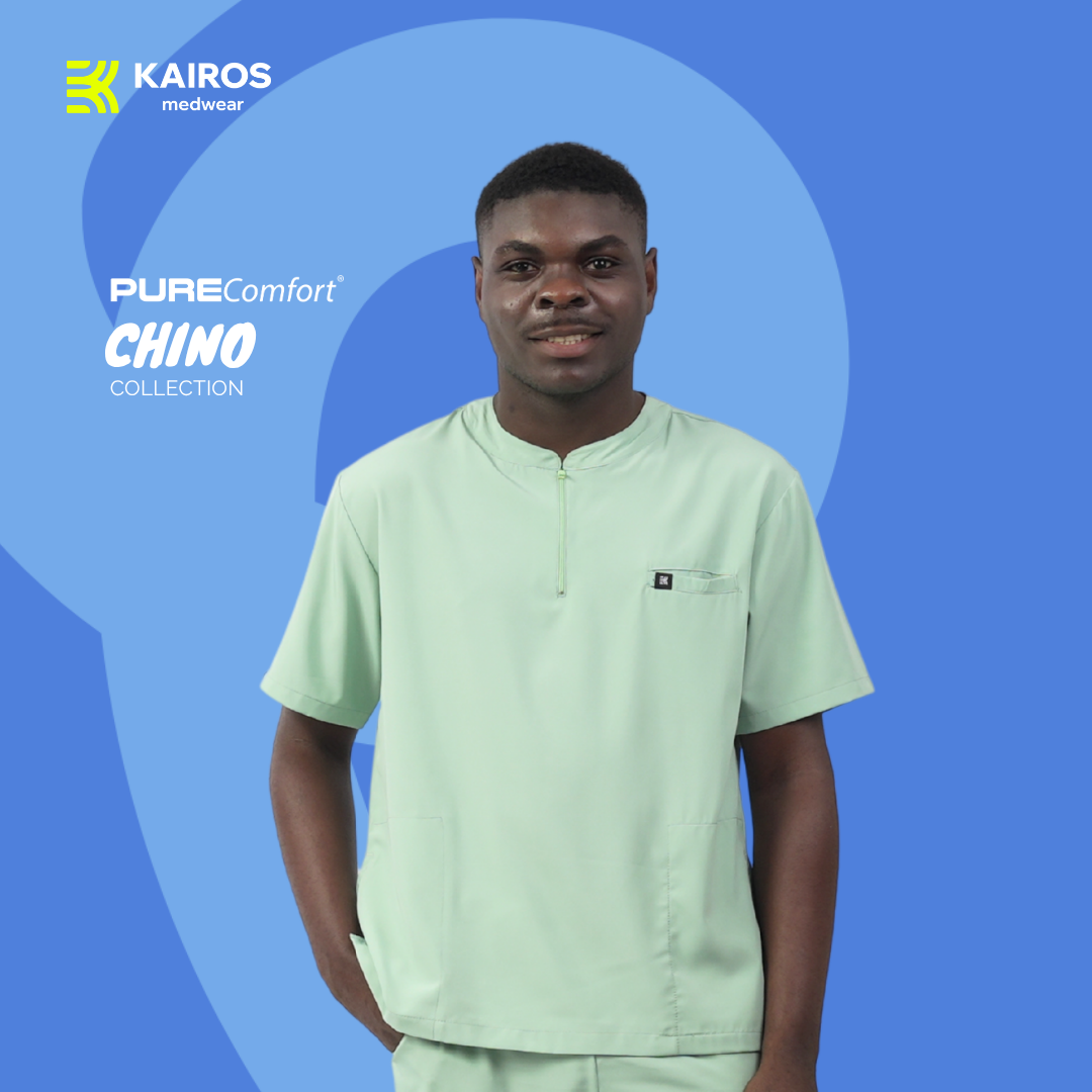 Male Scrubs Top | Chino Collar | Kairos PureComfort