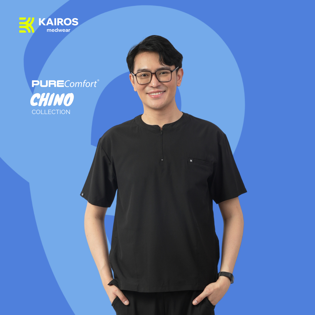 Male Scrubs Top | Chino Collar | Kairos PureComfort