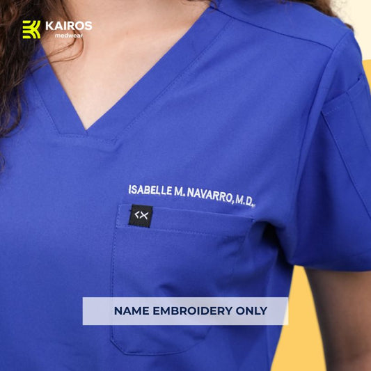 Kairos Medwear EMBROIDERY ONLY ADD-ON for Scrubs and White Coats (NO GARMENT)