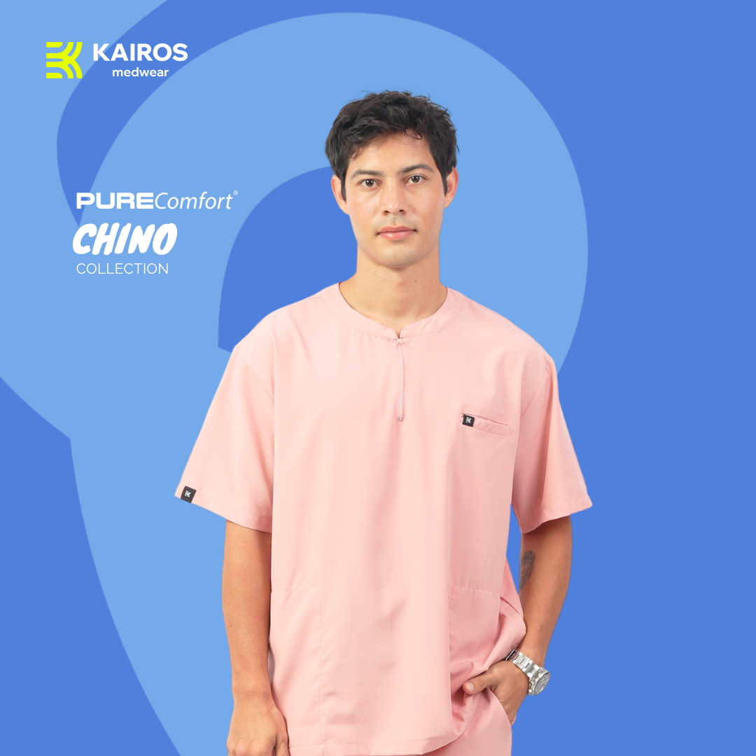 Male Scrubs Top | Chino Collar | Kairos PureComfort