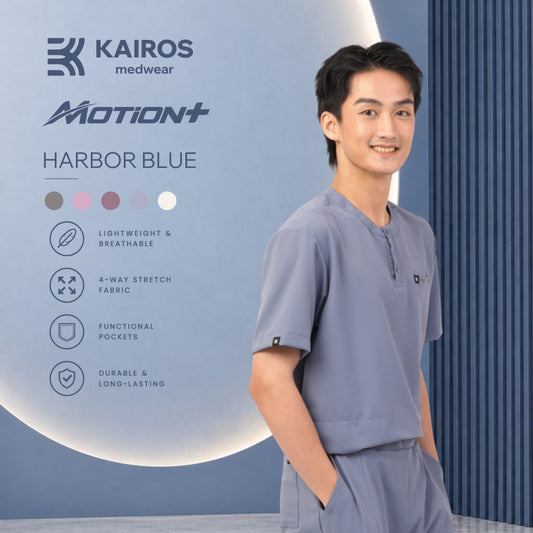 Male Scrubs Top | Chino Collar with Buttons | Kairos Motion+