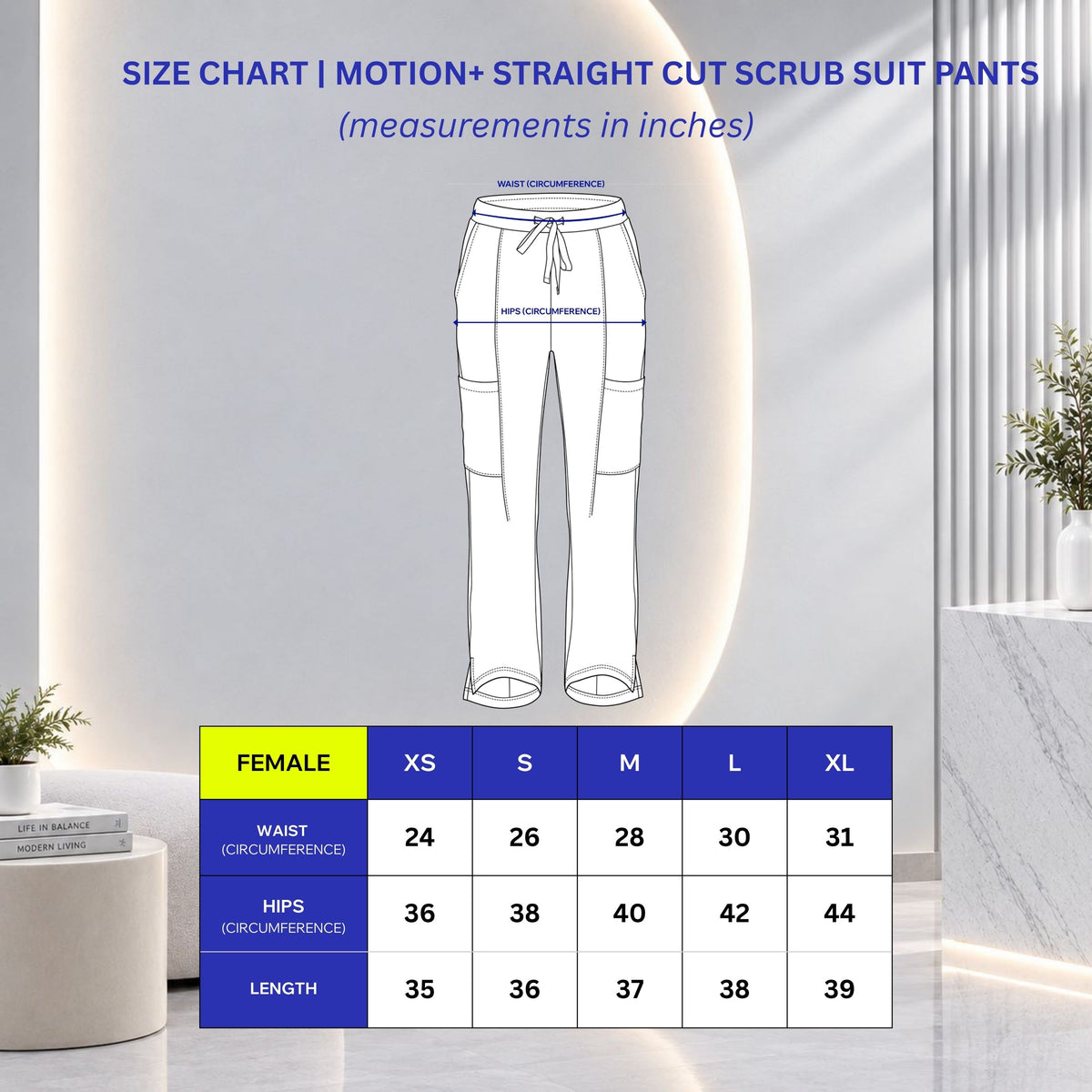 Female Scrubs Pants | Straight Cut with Slit | Kairos Motion+
