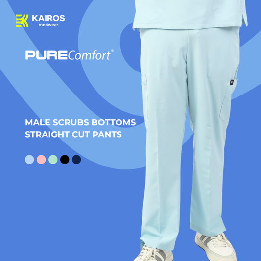 Male Scrubs Bottoms | Straight Cut Pants | Kairos PureComfort