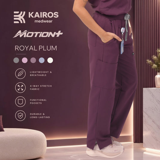 Female Scrubs Pants | Straight Cut with Slit | Kairos Motion+