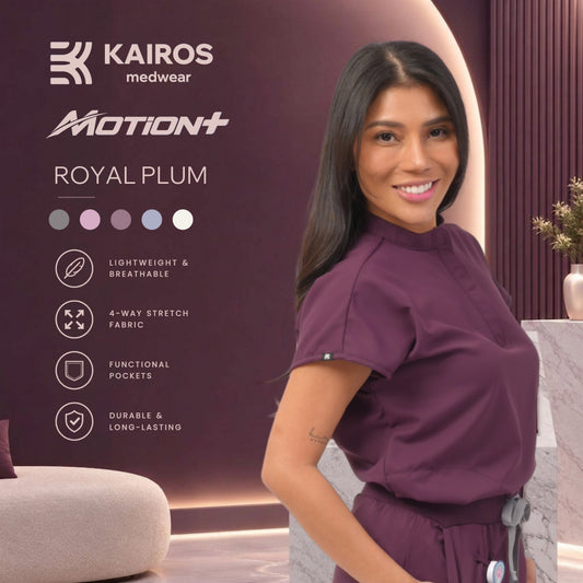 Female Scrubs Top | Mandarin Collar | Kairos Motion+