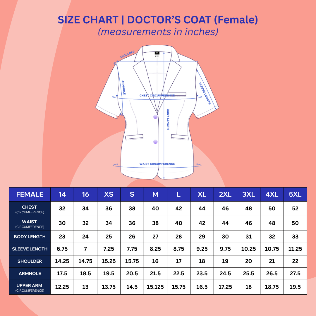 Gabardine Female White Coat | Short Sleeves | Kairos Medwear